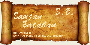 Damjan Balaban vizit kartica